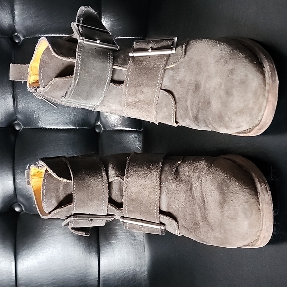 Frye Sabrina Double Buckle Suede Ankle Boots Size 10 - Picture 5 of 12